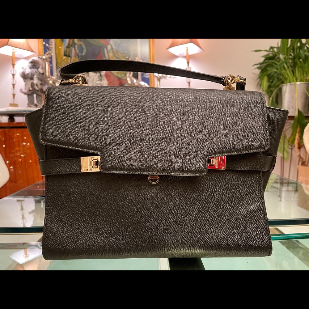 Black Henri Bendel Satchel with removable straps